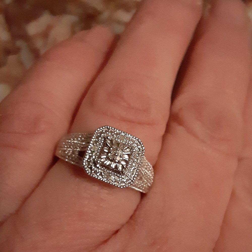 Sterling vintage style diamond ring 7 - Picture 4 of 4